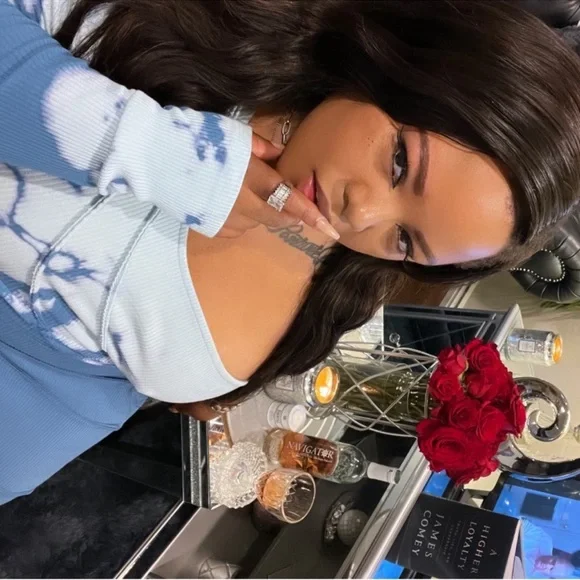 Caught In A Tie Dye Off-Shoulder Midi Dress - Blue/White - Picture 2 of 16